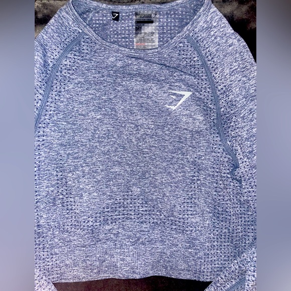 Gymshark denim blue crop top - Picture 1 of 4